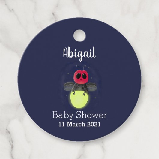 De correcte bliksemschicht insect de firefly illus bedankjes labels (Voorkant)