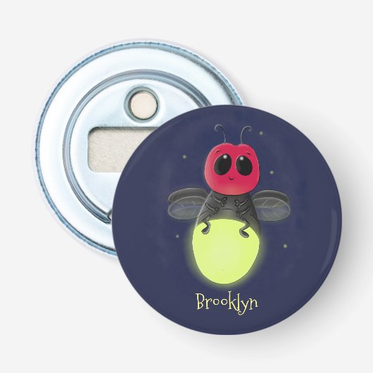 De correcte bliksemschicht insect de firefly illus button flesopener (Voorkant)