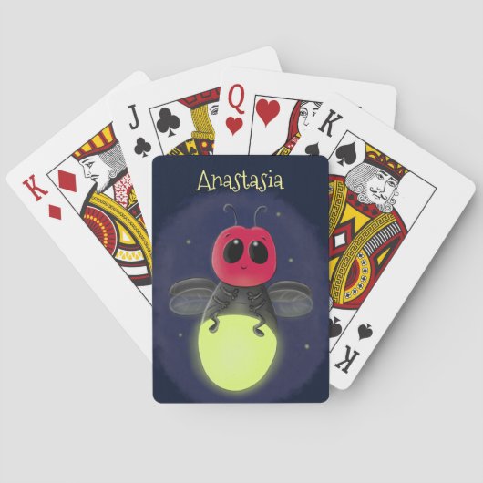 De correcte bliksemschicht insect de firefly illus pokerkaarten (Achterkant)