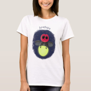 De correcte bliksemschicht insect de firefly illus t-shirt