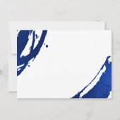 De Correspondance Abstrait Indigo Blue Brushstrokes Carte pour notes (Dos)