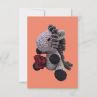 Adorable Amigurumi Crochet Horse Carte pour notes!