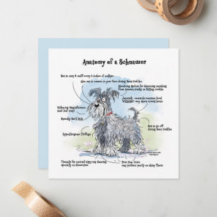 De Correspondance Anatomie d'un Carte pour notes Schnauzer