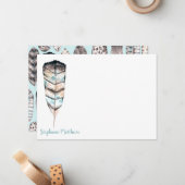 De Correspondance Aquarelle | Carte à billets plats (Devant/Arrière en situation)