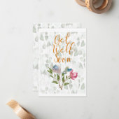 De Correspondance Aquarelle Florale Se Bien Bientôt Carte Note Plat (Devant/Arrière en situation)