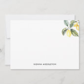 De Correspondance Aquarelle Lemons Nature Carte à thème Note (Devant)