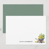 De Correspondance Aquarelle Lemons Nature Carte à thème Note (Devant / Derrière)