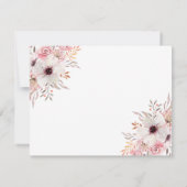 De Correspondance Aquarelle rose Floral Greenery Carte à note plate (Dos)