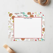 De Correspondance Arts & Artisanat Carte pour notes plat à thème (Devant/Arrière en situation)