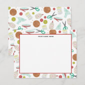 De Correspondance Arts & Artisanat Carte pour notes plat à thème (Devant / Derrière)