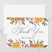 De Correspondance Automne Florals Mums Remerciements Carte Note (Devant / Derrière)