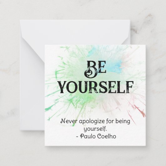 De Correspondance *~* BE YOURSELF AP62 Paulo Coelho Carte à Note Pla (Devant)