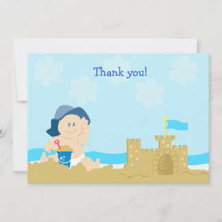 De Correspondance Beach Baby Sand Castle Carte à plat Merci note