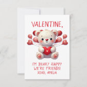 De Correspondance Beary Happable Teddy Valentine Carte Ballons (Devant)