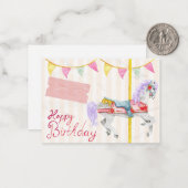 De Correspondance Belle Carte Anniversaire Avec Carrousel (Devant/Arrière en situation)