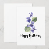 De Correspondance Belle violet violet Bouquet Carte Anniversaire (Devant / Derrière)