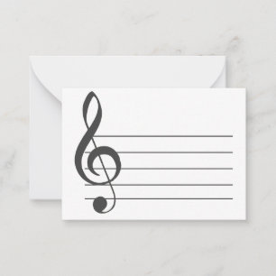 De Correspondance Blank Music Staff Treble Clef Carte pour notes mus