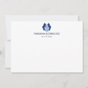 De Correspondance Bleu Ginger jarres poterie Élégant Carte pour note