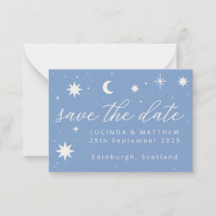 De Correspondance Blue Boho Stars Mariage Enregistrer La Carte Date