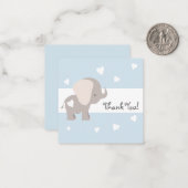 De Correspondance Blue Heart Elephant Merci Carte pour notes (Devant/Arrière en situation)