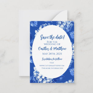 De Correspondance Blue Hydrangeas Enregistrer la carte Date
