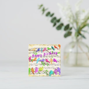 De Correspondance Bonne carte d'anniversaire Colorful Musical Birds