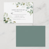 De Correspondance BUDGET Eucalyptus Greenery Wedding Carte RSVP (Devant / Derrière)