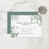 De Correspondance BUDGET Eucalyptus Greenery Wedding Carte RSVP (Devant/Arrière en situation)