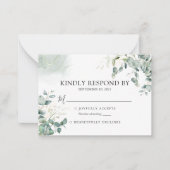 De Correspondance BUDGET Eucalyptus Greenery Wedding Carte RSVP (Devant)