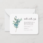 De Correspondance Budget Eucalyptus Mariage Enregistrer La Carte Dat (Devant)