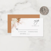 De Correspondance Budget Pampas Grass Floral Wedding Carte RSVP (Devant/Arrière en situation)