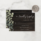 De Correspondance Budget Rustique Eucalyptus Mariage carte RSVP (Devant/Arrière en situation)