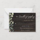 De Correspondance Budget Rustique Eucalyptus Mariage carte RSVP (Devant)