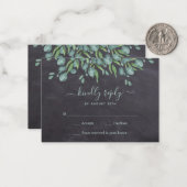De Correspondance Budget vert Rustique Feuilles mariage carte RSVP (Devant/Arrière en situation)