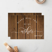 De Correspondance Calligraphie Bois Rustique, Serez-Vous Ma Carte Us (Devant/Arrière en situation)