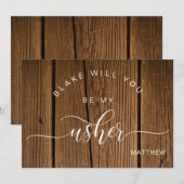 De Correspondance Calligraphie Bois Rustique, Serez-Vous Ma Carte Us (Devant / Derrière)