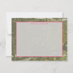 De Correspondance Camouflage et Carte pour notes plat rose personnal
