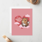 De Correspondance Cappy Valentine | Carte Cute Capybara Cupid (Devant/Arrière en situation)