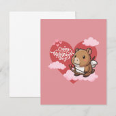 De Correspondance Cappy Valentine | Carte Cute Capybara Cupid (Devant / Derrière)
