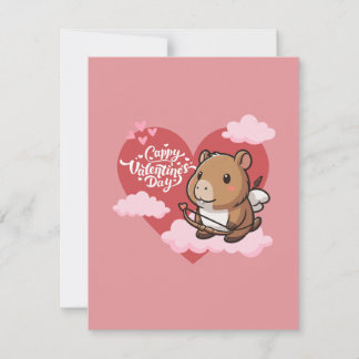 De Correspondance Cappy Valentine | Carte Cute Capybara Cupid