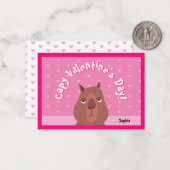 De Correspondance Capybara Classroom Carte Saint-Valentin | Rose (Devant/Arrière en situation)