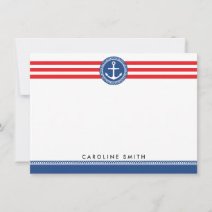 De Correspondance Carte à anneaux bleu rouge rayures plat