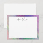 De Correspondance Carte à billet plat moderne Hologramme vert rose (Devant / Derrière)