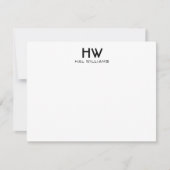 De Correspondance Carte à note plat Monogramme (Devant)