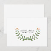 De Correspondance Carte à note plat Monogramme floral en couple (Devant / Derrière)