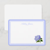 De Correspondance Carte à note plate - Blue Hydrangea (Devant / Derrière)