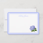 De Correspondance Carte à note plate - Blue Hydrangea (Devant)
