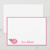 De Correspondance Carte à note plate Peony (Devant / Derrière)