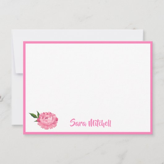 De Correspondance Carte à note plate Peony (Devant)