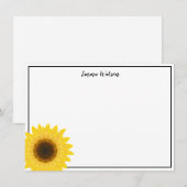De Correspondance Carte à note plate - tournesol (Devant / Derrière)
